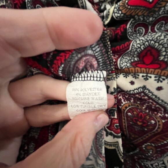 Faux Wrap Dress Paisley Pattern - Flattering Office Dress - Vintage 90s? EUC - Picture 5 of 9